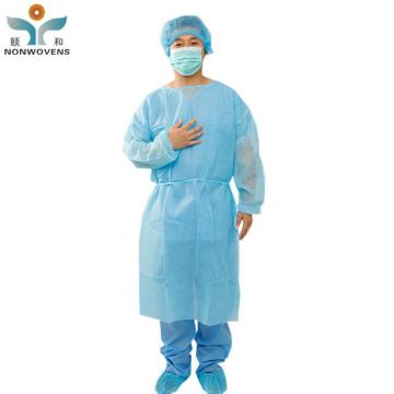 Quality Level 2 PP PE Impervious Disposable Isolation Gown Medical SMS 120*140cm for sale