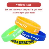 China Waterproof Debossed Silicone Wristbands , Colorful Printable Silicone Wristbands factory