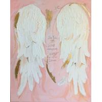 China Angle Wings Pattern Modern Canvas Wall Art Hand Painted Embellishments factory