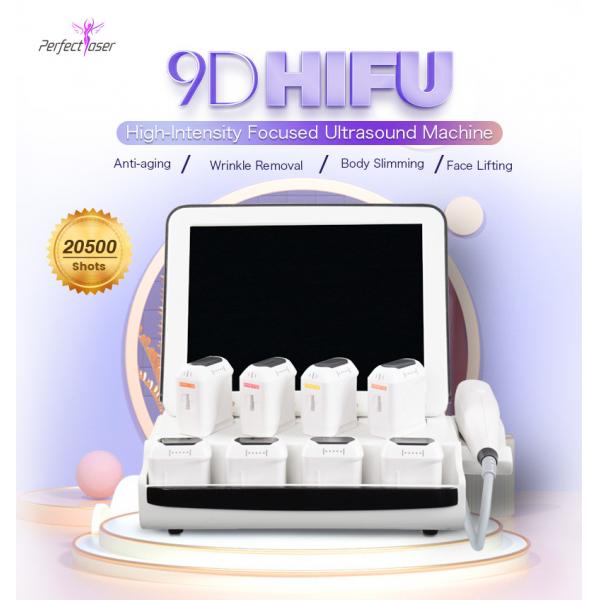 Quality Anti Aging 9D HIFU Beauty Machine Skin Tightening Face Lifting 8 Cartridges for sale