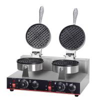 China Adjustable Thermostat Dual Plate Belgian Waffle Machine for Baking Waffle Cake Bread factory