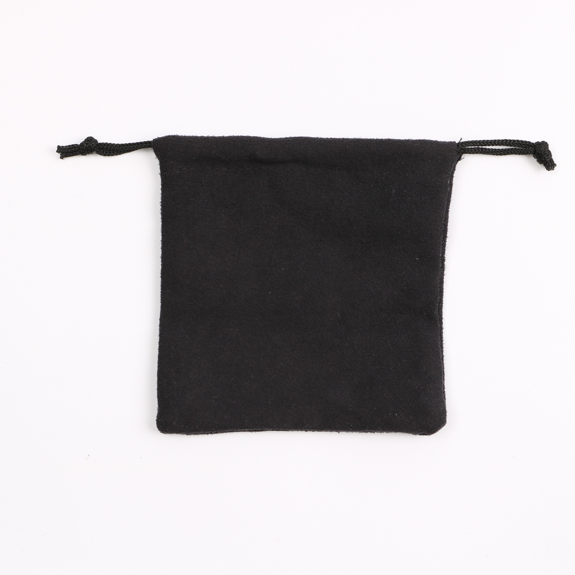 China Jewelries Black Velvet Gift Bags 7x7cm Silk Screen Printing Durable factory