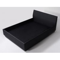 Quality Black Vinyl Fully Upholstered King Size Hotel Bedroom Bed With Black Laminate for sale