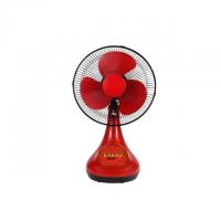 China OEM 12v 12 Inch Red Rechargeable Desktop Fan With Lithium Battery And USB LED Light factory