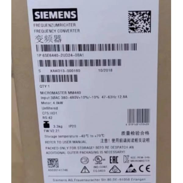 Quality IP20 Frequency Converter Siemens 4kW 6SE6440-2AD24-0BA1 A Level Filter for sale
