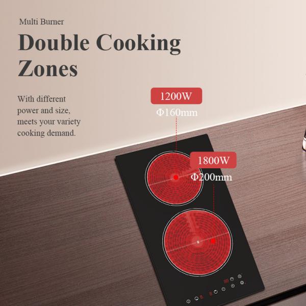 Quality Mini Ceramic Double Infrared Cooker  Hob Waterproof Time Setting for sale