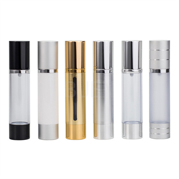 China Aluminum Cap Airless Cosmetic Bottle ABS Airless Pump Spray Bottle factory