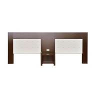Quality Walnut Solid Wood Headboard For Queen Beds With Power Hubs , Dark Color for sale