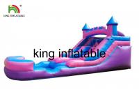 China Durable Inflatable Water Slide With Pool Purple Backyard For Girls CE Blower factory