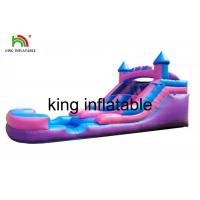 China Durable Inflatable Water Slide With Pool Purple Backyard For Girls CE Blower for sale