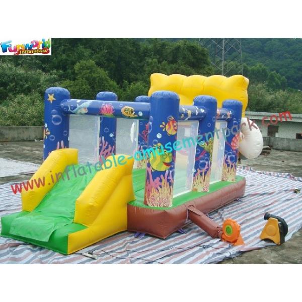 Quality Spongebob Commercial Bouncy Castles , Inflatable Bouncer Slide CE / EN14960 for sale