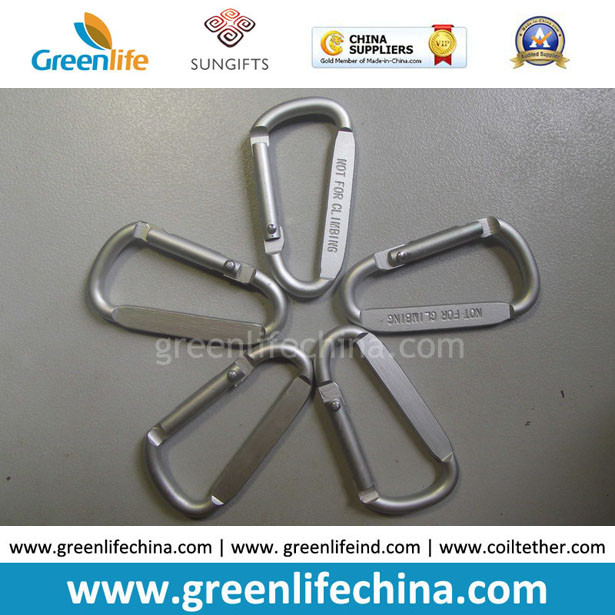 China High quality China factory offer flat laser logo print silver forested silver carabiners factory