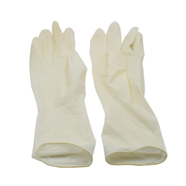 Quality Micro Rough Surface Sterile Examination Gloves , White Latex Gloves Low Protein for sale