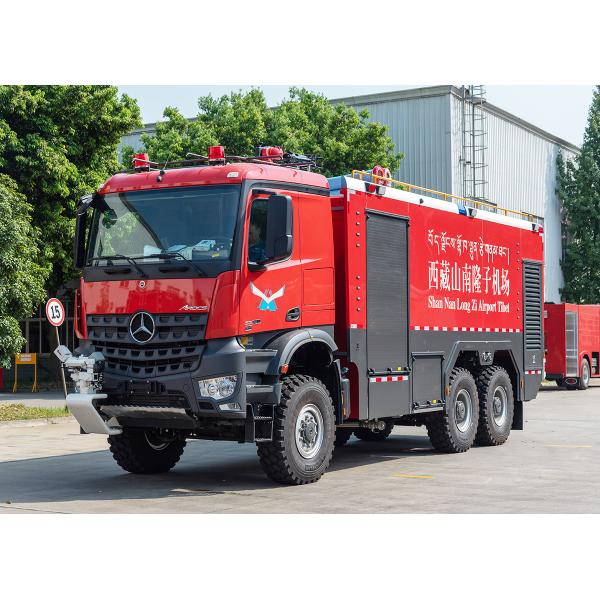 Quality 6x6 Benz Chassis Single Cabin Airport Fire Truck with 2 Seats for sale