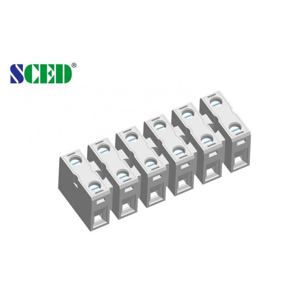 Quality 2-16 Poles 600V Feed Through Terminal Block 20A Brass Clamp Cage for sale