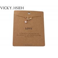China VICKY.HSIEH &quot;Love&quot; Gold Tone Pink Heart Letter Charm Inspiration Pendant Charm Necklace factory