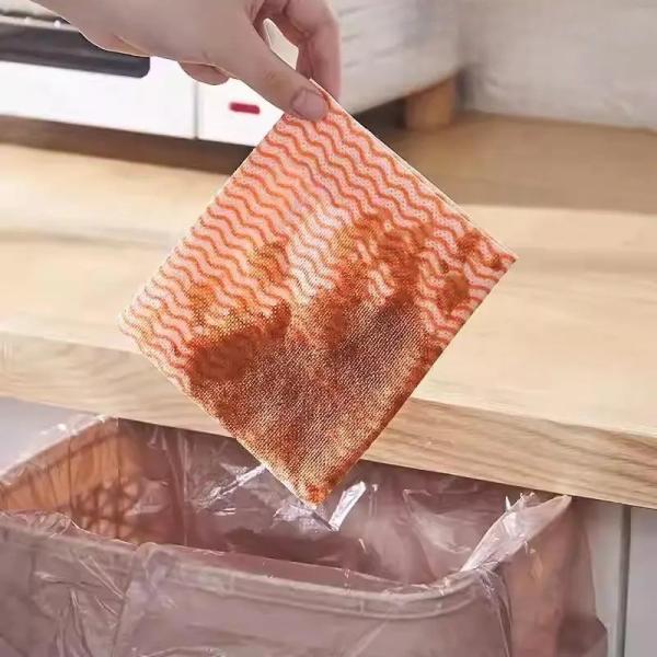 Quality Waterproof Kitchen Cloth Wipes Durable , Food Grade Disposable Dish Towels for sale