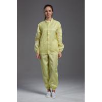 Quality Yellow Unisex Clean Room Garments Anti Static With Straight Open Buttons for sale