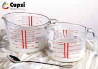 China 500ml 2 Cup Glass Measuring Cup With Clear Red Graphics High Borosilicate factory