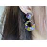 China Customized Purple Romance Love Earstud Korea Style Purple Color Earrings Rings With Ball factory