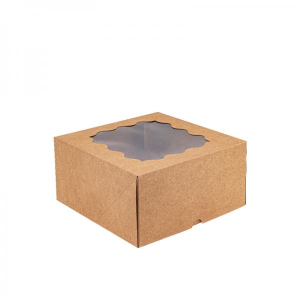 Quality Cookie Baking Takeaway Paper Box , Sustainable Cake Box With Window Lid for sale