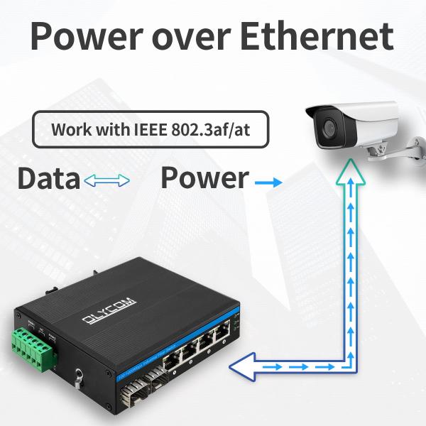 Quality 6 Port Full Gigabit Industrial Ethernet PoE+ POE Fiber Switch Din Rail 120W Budget OEM for sale