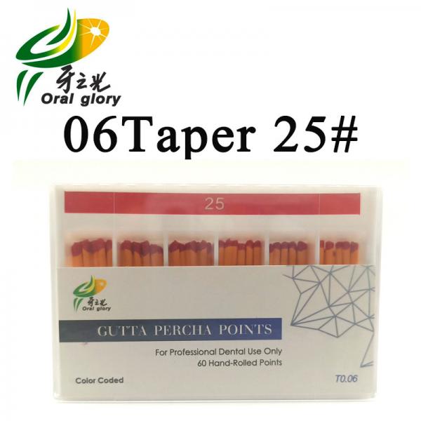 Quality Endodontic 06 Taper Gutta Percha Points , 25# Dentistry Protaper GP Points for sale