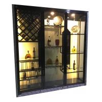 China Luxury Dining Room Furniture Modern Stainless Steel Glass Door With LED Display Rack Wine Cabinet factory