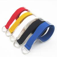 China Canvas Knitted Belt 110cm Double D Ring Belt Unisex Cotton Web factory