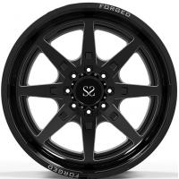 Quality 22x10, 22x12, and 22x14 Gloss Black Milling Windows 4x4 Wheels / Deep Lip Forged for sale