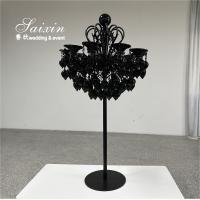 China New design Glass Candelabra Black Wedding Candle Holder  For  Event Centerpieces factory