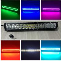 China Tracing halo RGB 120W 22-inch straight LED light bars with controller for sale