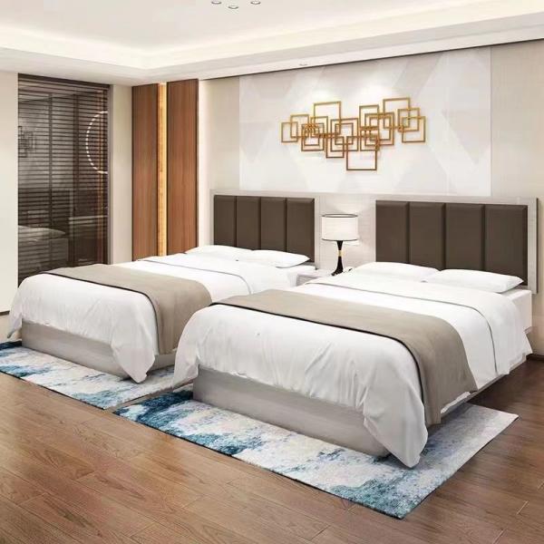 Quality Classic Luxury White Solid Oak Double Bed Hotel Bedroom Soft Bed for sale