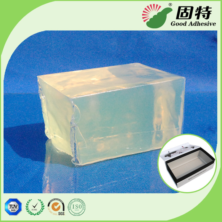 China Gift Box PSA Pressure Sensitive Adhesive Packaging Strong Adhesive, Yellow and semi-transparent Block Hot melt adhesive factory