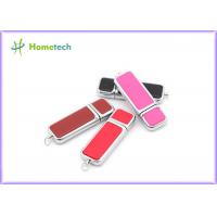 China Promotional engravable Leather USB Flash Drive custom logo printing factory