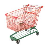 Quality Steel Mesh Supermarket Grocery Cart 150kgs Load Capacity for sale