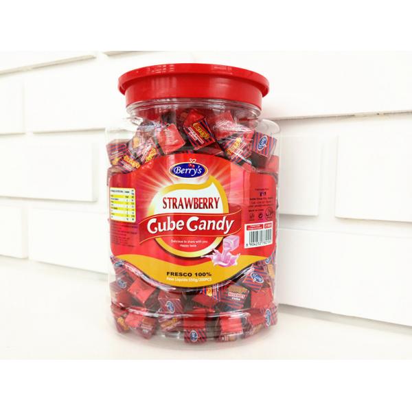 Quality 2.75g Strawberry Flavor Compressed Cube Candy In Jars Good price good quality for sale