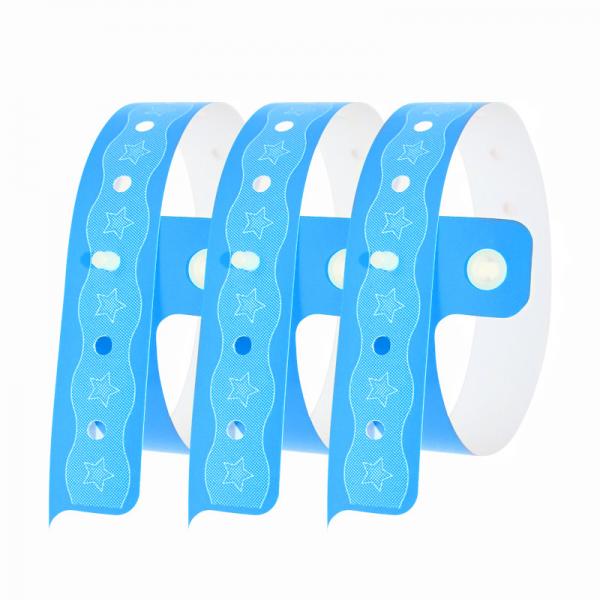 Quality Blue Vinyl PVC Wristbands Waterproof For Water Activities And Sports Events for sale