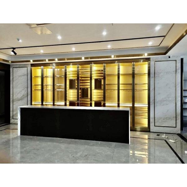 Quality Stainless Steel Frame Wine Cellar Glass Door Custom wine cabinet for sale
