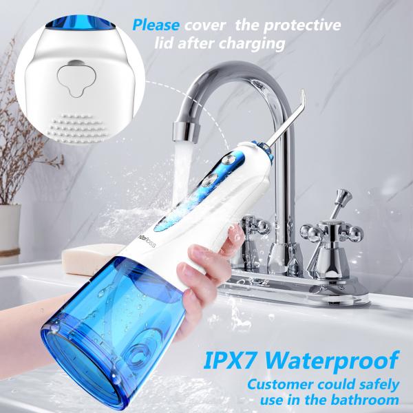 Quality Rechargeable Cordless Water Flosser Waterpik Hf 9 With 2500mAh Battery for sale