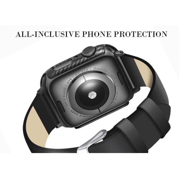 Quality Black Color Matte Finish Carbon Aramid Fiber Apple Watch Series 4 Case for sale