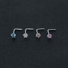 China Heart Nose Stud l Shape Stainless Steel Crystal Rhinestone Nose Piercing Jewelry Nose Rngs And Studs factory