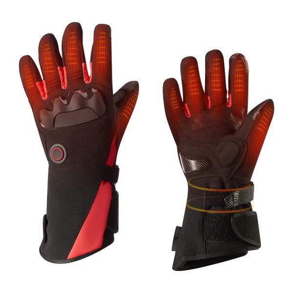 Quality Battery Liner Leather Heated Rechargeable Motorcycle Gloves Breathable for sale