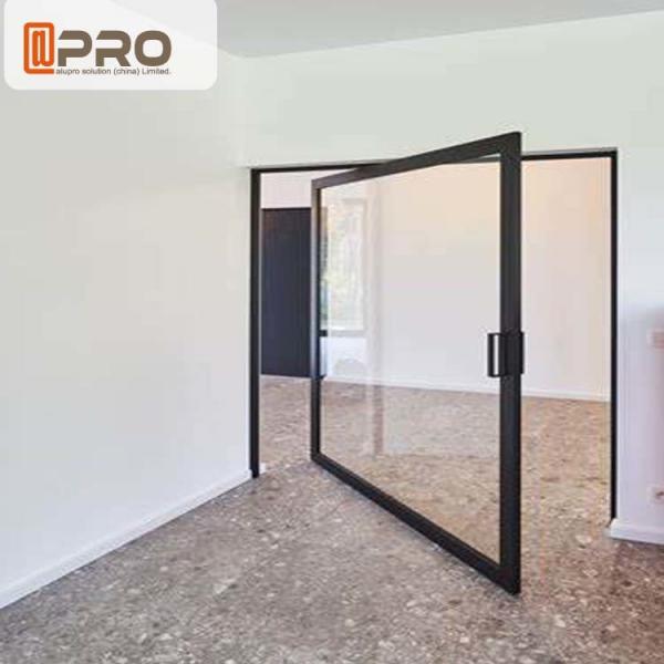 Quality Living Room Bedroom Large Aluminum Pivot Doors Anti - Burglar Sound Insulation for sale