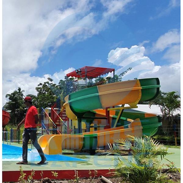 Quality Hotel Playground Water Park Slide Equipment Fiberglass HDG Steel for sale