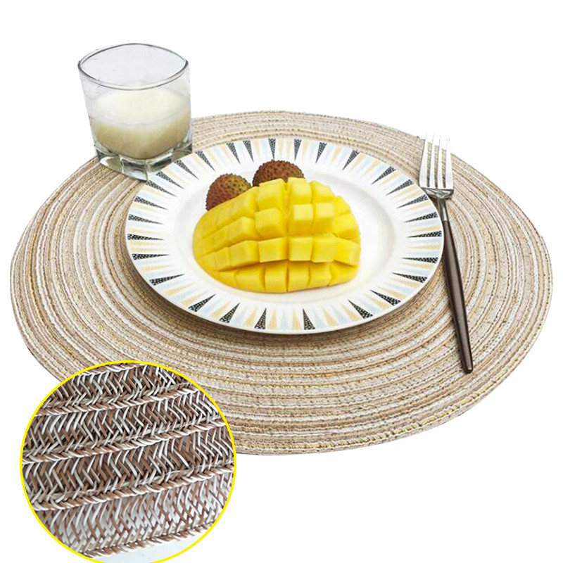 China Vietnam Boho Style Table Decor Placemats with Round Water Hyacinth Weaving in Bulk factory