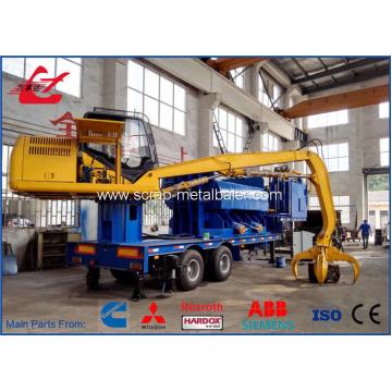 Quality Trailer Hydraulic Metal Scrap Baler Logger Portable Metal Compactor 86kW for sale