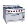 China Commercial Cooking Lines , Free Standing 4 / 6 American Burners Gas Range With Oven factory