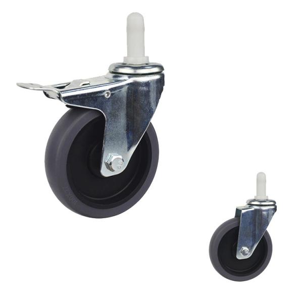 Quality TPR Square Expanding Stem Caster , 4 Inch Lockable Trolley Wheels for sale