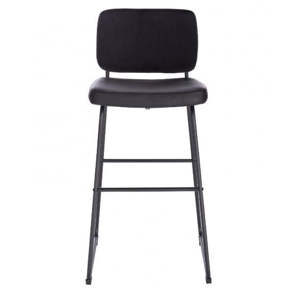 Quality Stable High Back Ergonomic Kitchen Black Fabric Counter Stools In Black Leg for sale